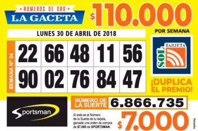 Los Números de Oro de LA GACETA