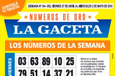 La grilla completa de los Números de Oro de LA GACETA