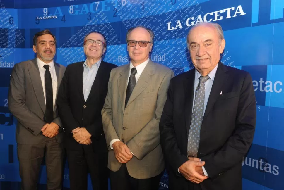 EN LA GACETA. Masso, Vera, Grippo y Cavallo presentaron en sociedad a la flamante Bolsa de Cereales del NOA. la gaceta / foto de antonio ferroni 