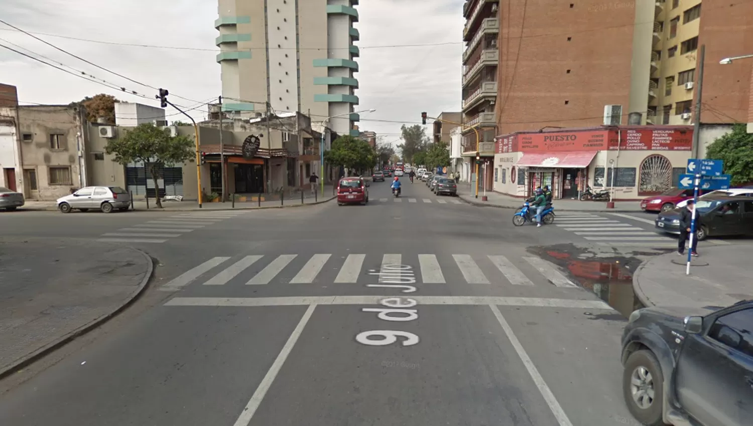 9 DE JULIO Y RONDEAU. La zona dónde se habría producido la pelea. CAPTURA DE MAPS