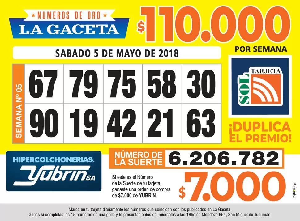 Los Números de Oro de LA GACETA