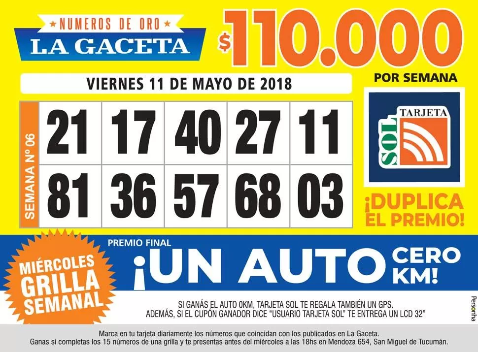 Los Números de Oro de LA GACETA