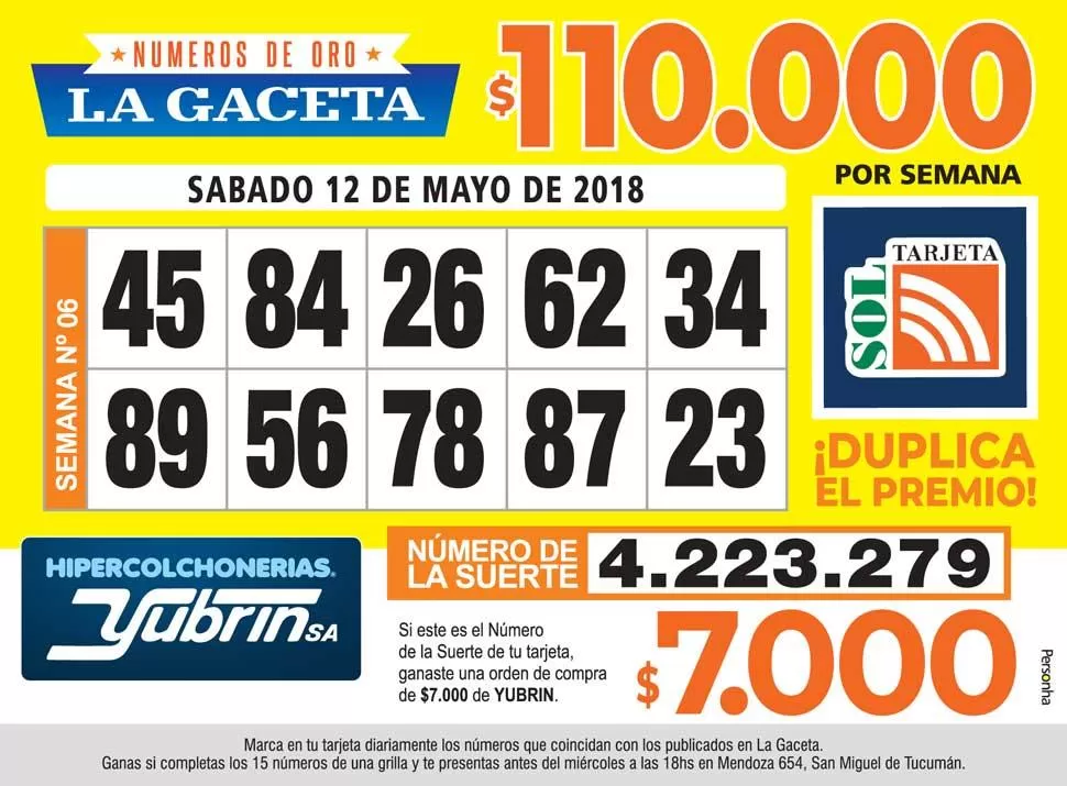 Los Números de Oro de LA GACETA