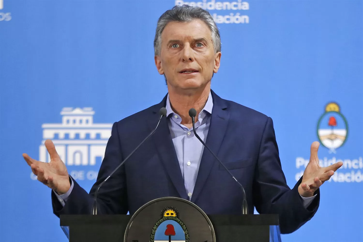 CONFERENCIA. Mauricio Macri habló sobre la turbulencia financiera en la Quinta de Olivos. FOTO TOMADA DE LA NACIÓN.