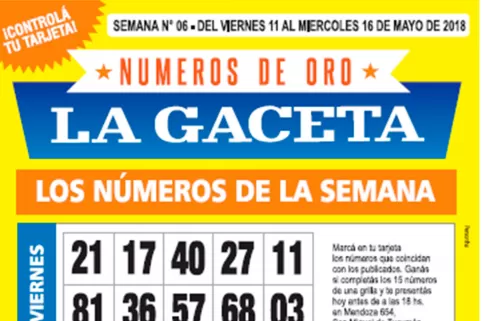 La grilla completa de los Números de Oro de LA GACETA