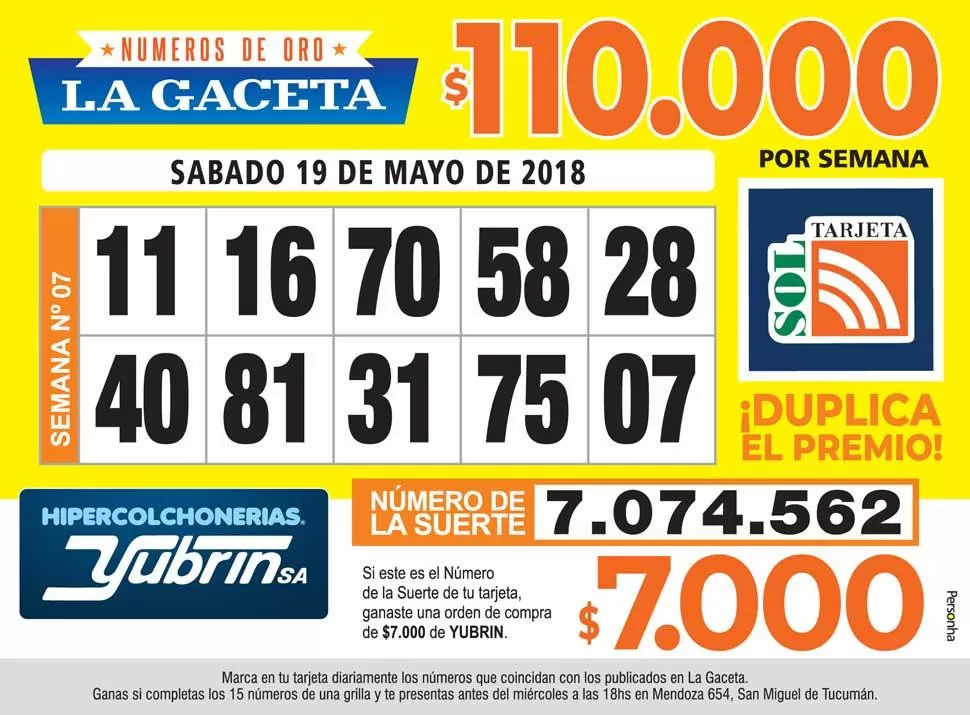 Los Números de Oro de LA GACETA