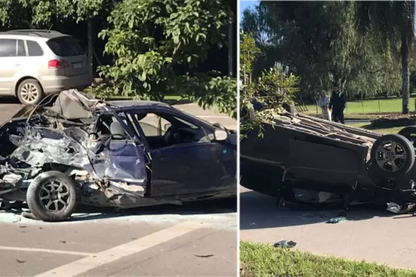 Terrible accidente en avenida Perón y Bascary: hay heridos