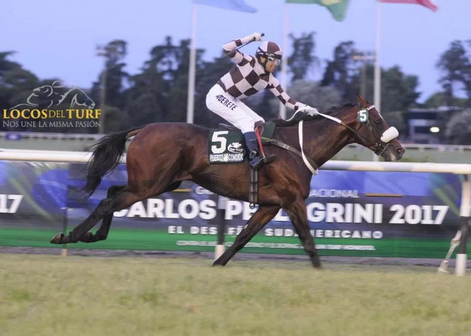 HIZO HISTORIA. “Fleco” Alderete ganó el “Pellegrini” 2017 con Puerto Escondido. 