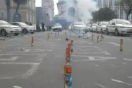 Paro y caos: el centro fue bloqueado por un centenar de taxistas