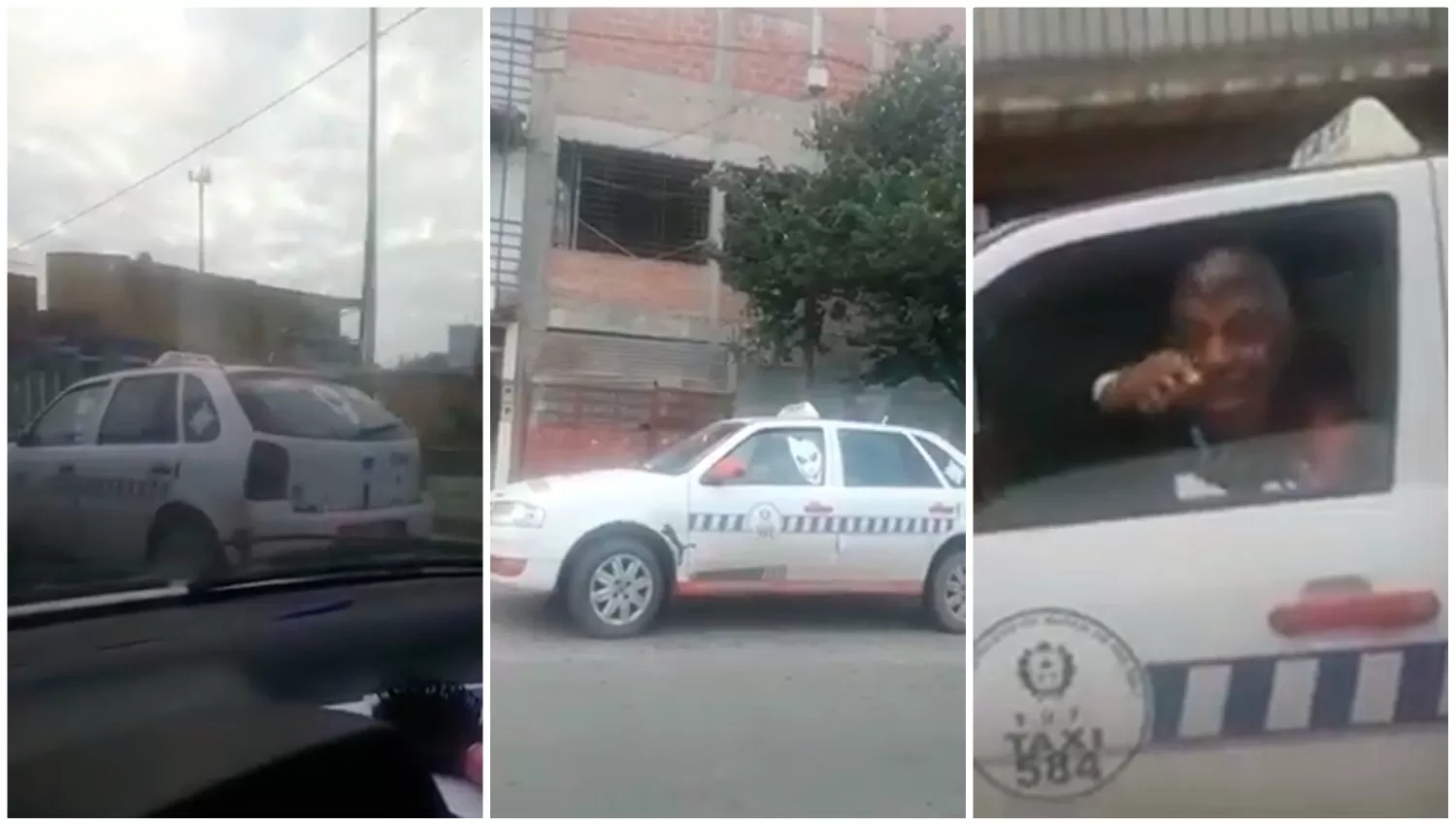 AMENAZAS A LA LUZ DEL DÍA. Un taxista le muestra un cuchillo a otro y le dice que cuide a su hija. CAPTURAS DE VIDEO