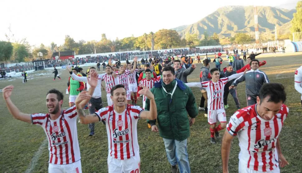 ÚLTIMO FESTEJO. El 26 de junio de 2016, San Martín derrotó 3 a 2 a Unión Aconquija en Andalgalá y aseguró su retorno a la B Nacional. Esa fue la última vez que jugó una serie final por un torneo Reducido. la gaceta / foto de FRANCO VERA (archivo)