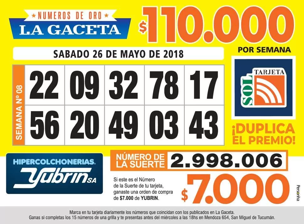 Los Números de Oro de LA GACETA