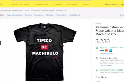 Típico de Machirulo: las remeras con la frase que usó Cristina Kirchner ya salieron a la venta