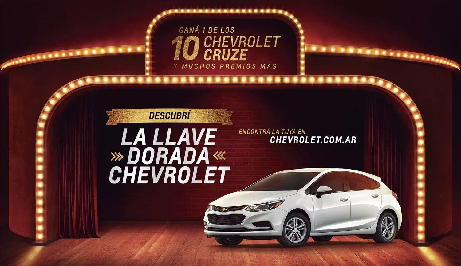 Buscá una de las 10 llaves doradas en Gemsa y ganá un Chevrolet Cruze