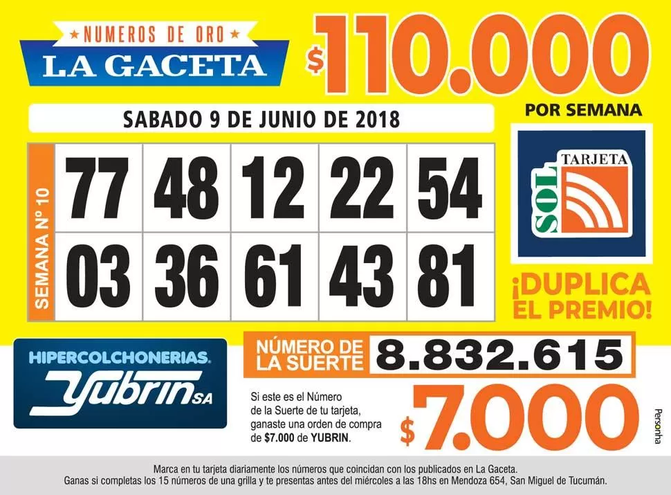 Los Números de Oro de LA GACETA