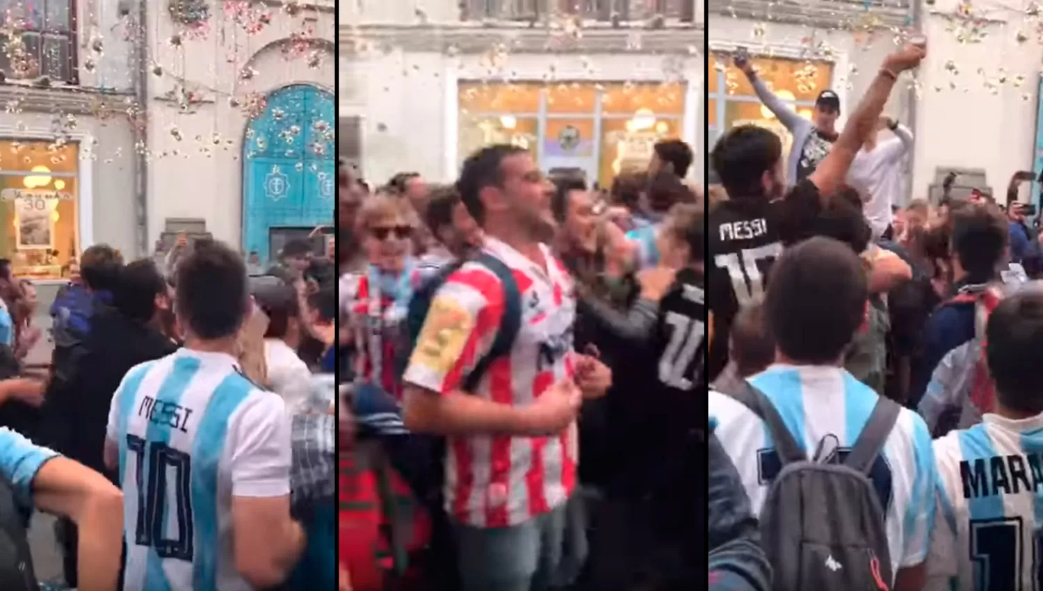 Locura argentina en las calles de Moscú: un hincha de San Martín se sumó a la fiesta