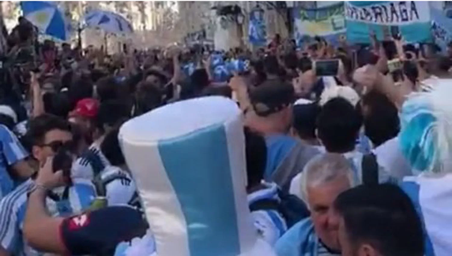 HINCHAS ARGENTINOS EN CROACIA (CAPTURA DE VIDEO)