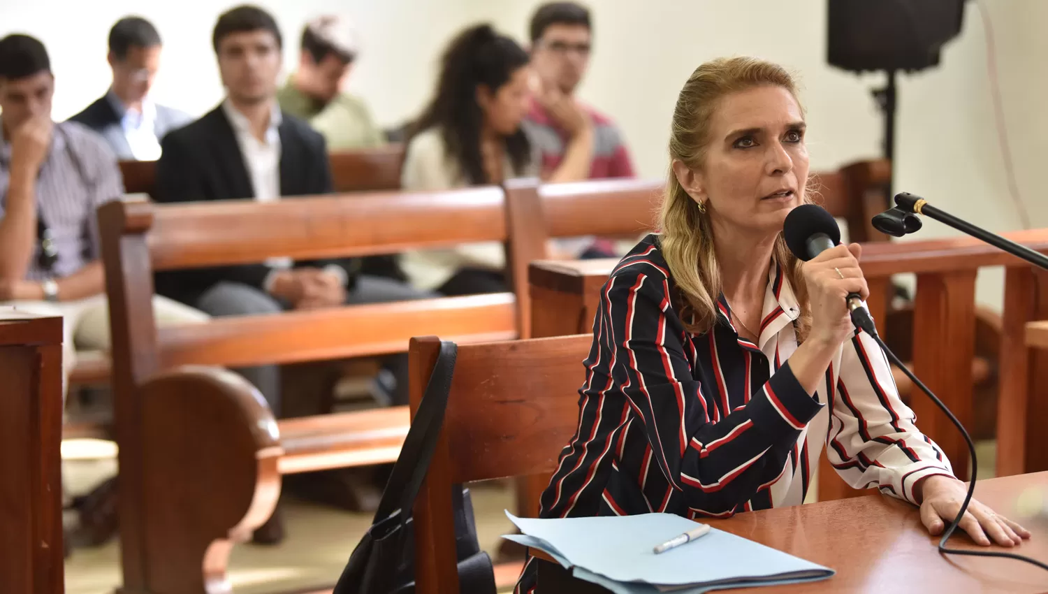 EN EL RECINTO. Silvia Elías de Pérez prestó declaración delante del tribunal durante el proceso que terminó ayer. ARCHIVO LA GACETA / FOTO DE INÉS QUINTEROS ORIO