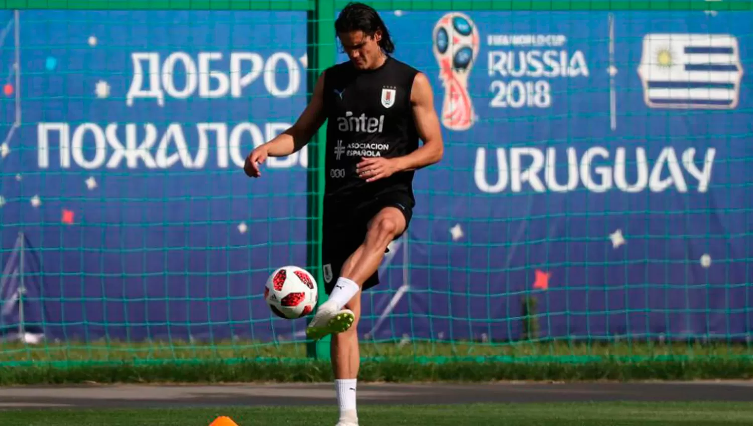 TRABAJO DIFERENCIADO. Cavani entrenó en Uruguay y espera llegar al partido con Francia. (FOTO TOMA DE TWITTER)