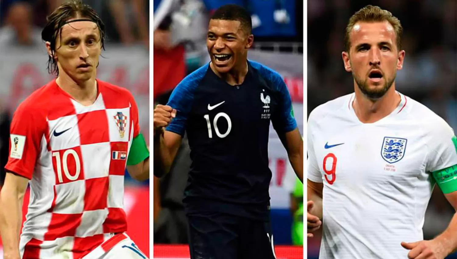 LOS ELEGIDOS. Modric, Mbappé y Kane son de los más votados por la FIFA y los hinchas. 