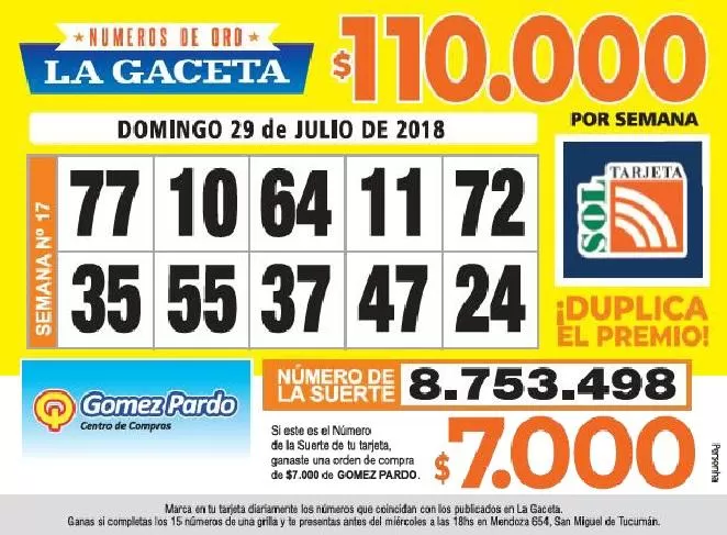 Los Números de Oro de LA GACETA