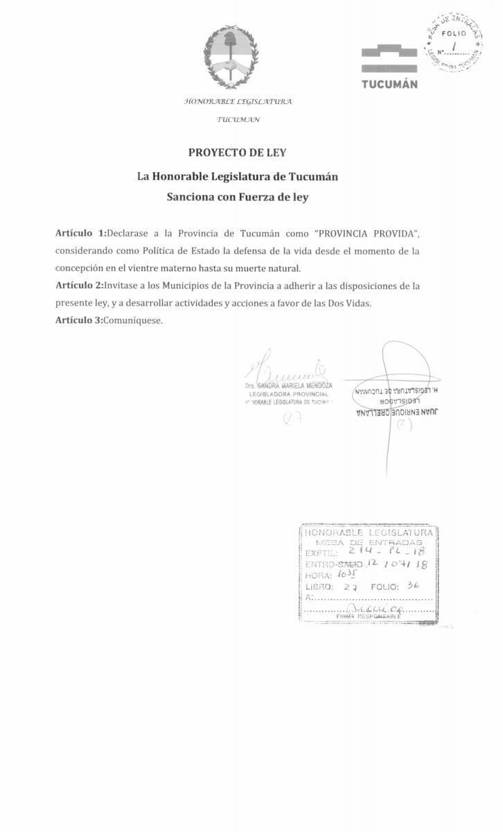 La Legislatura sentará postura y mañana establecería que Tucumán es pro-vida