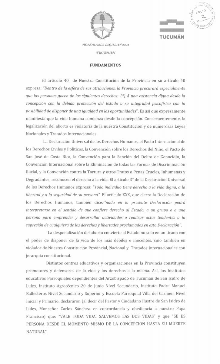 La Legislatura sentará postura y mañana establecería que Tucumán es pro-vida