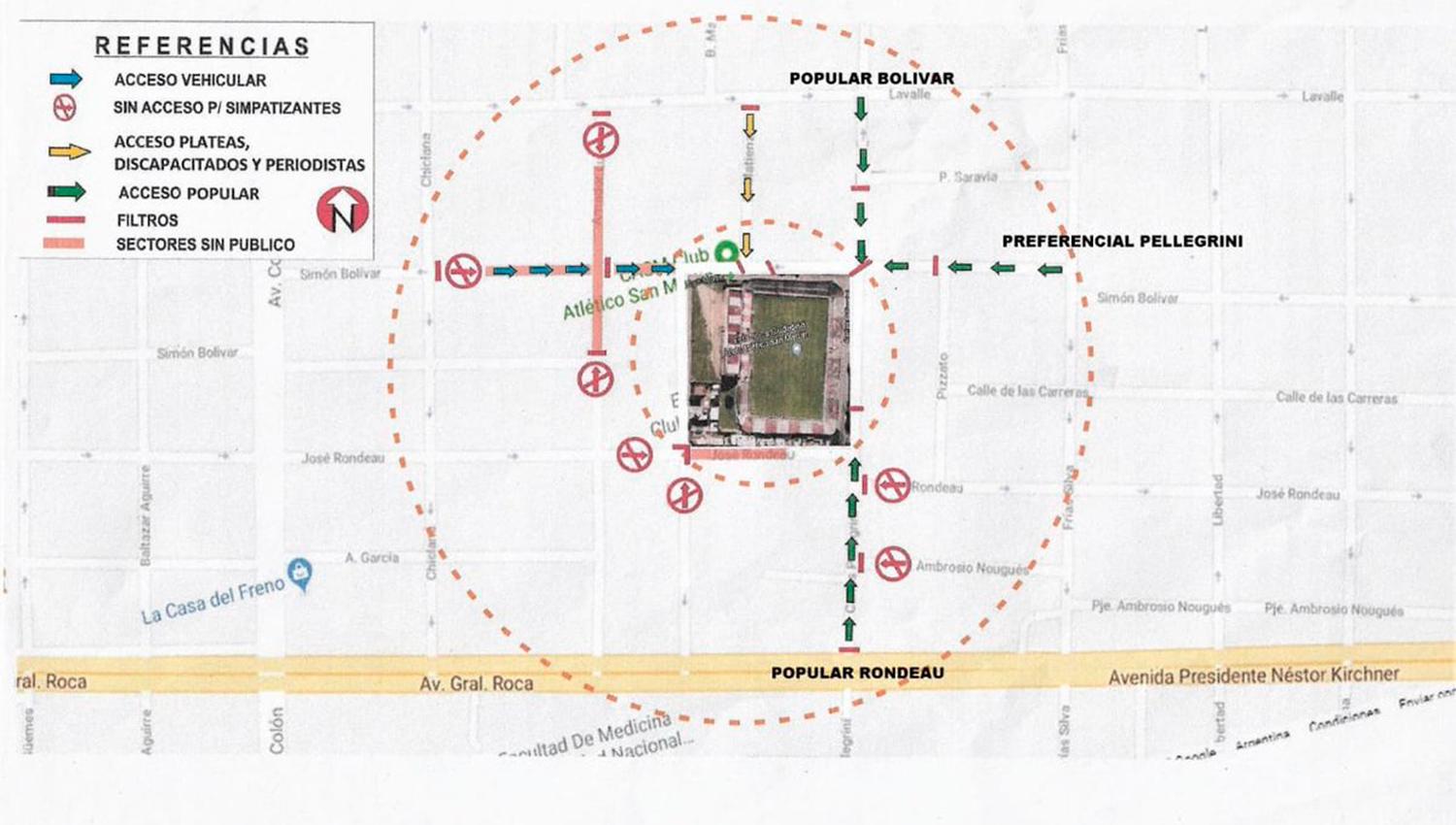 Este será el operativo de seguridad para el partido de San Martín ante Unión