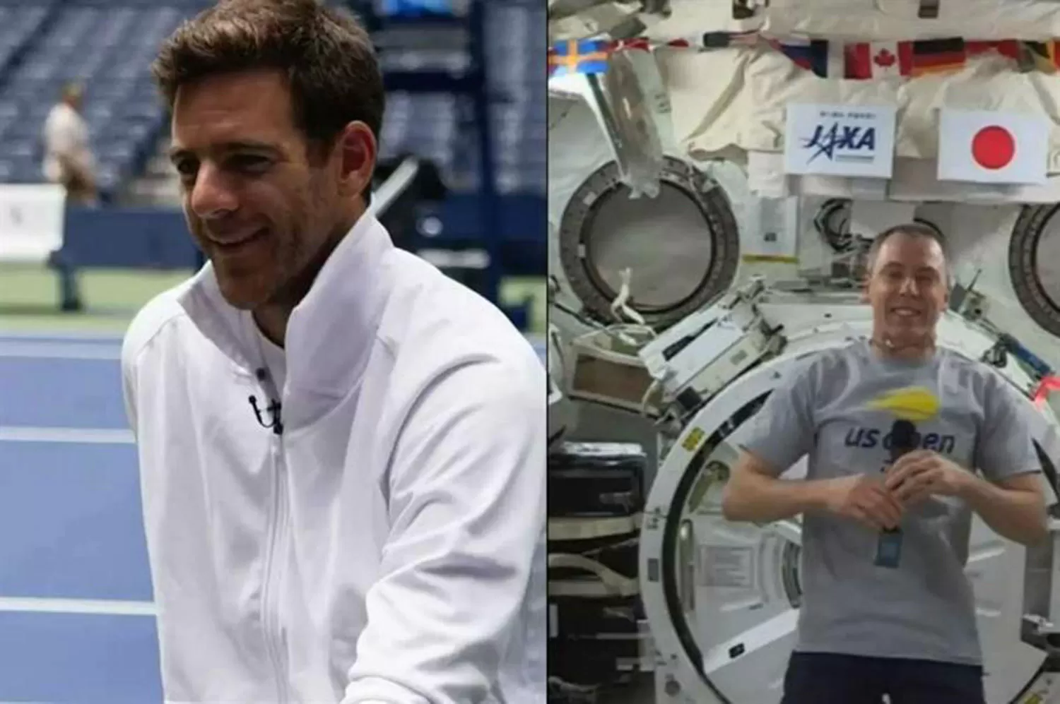 DEL POTRO CHARLÓ Y ACONSEJÓ A UN ASTRONAUTA