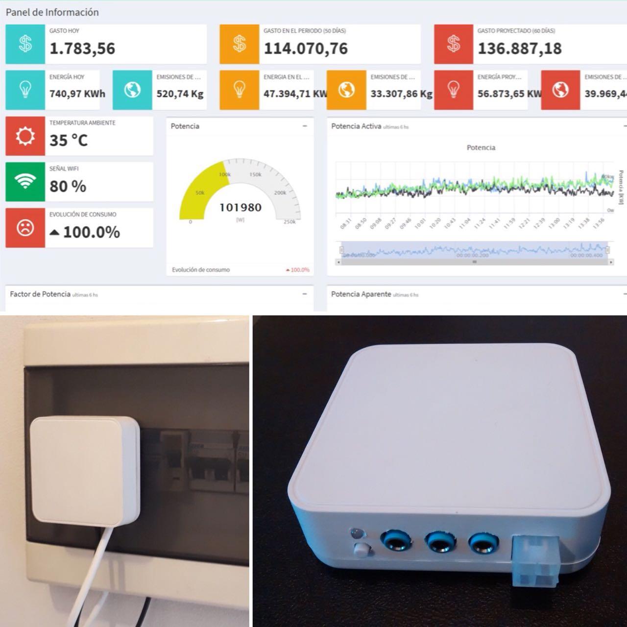 POWSPY. El dispositivo emite información sobre el consumo a través de WiFi.