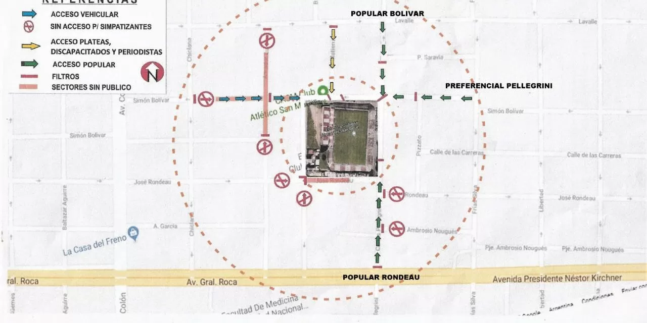 San Martín: así es el mapa para el ingreso de los hinchas a la cancha