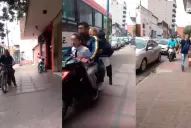 Tránsito sin control: motociclistas avanzan por la vereda cuando hay embotellamientos