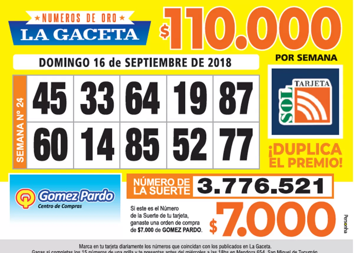 Los Números de Oro de LA GACETA