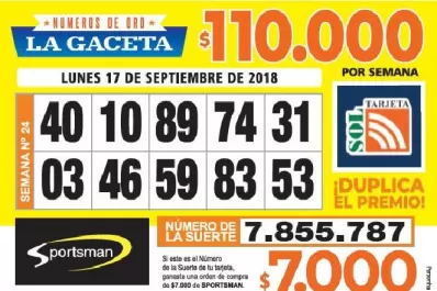 Los Números de Oro de LA GACETA