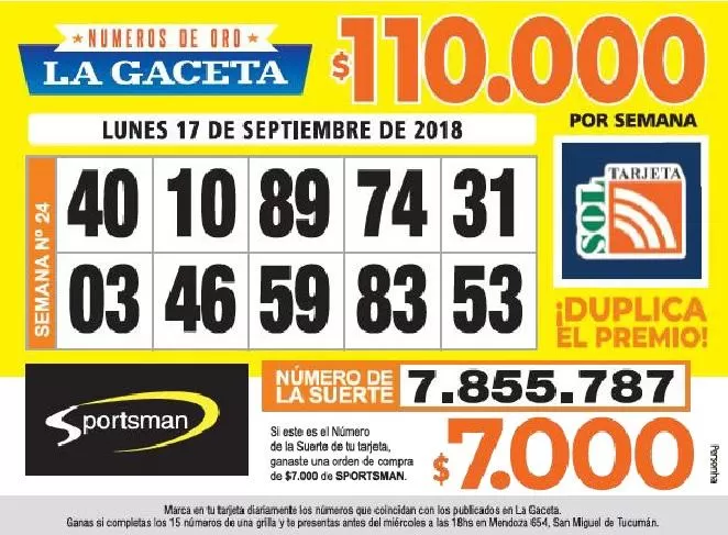 Los Números de Oro de LA GACETA