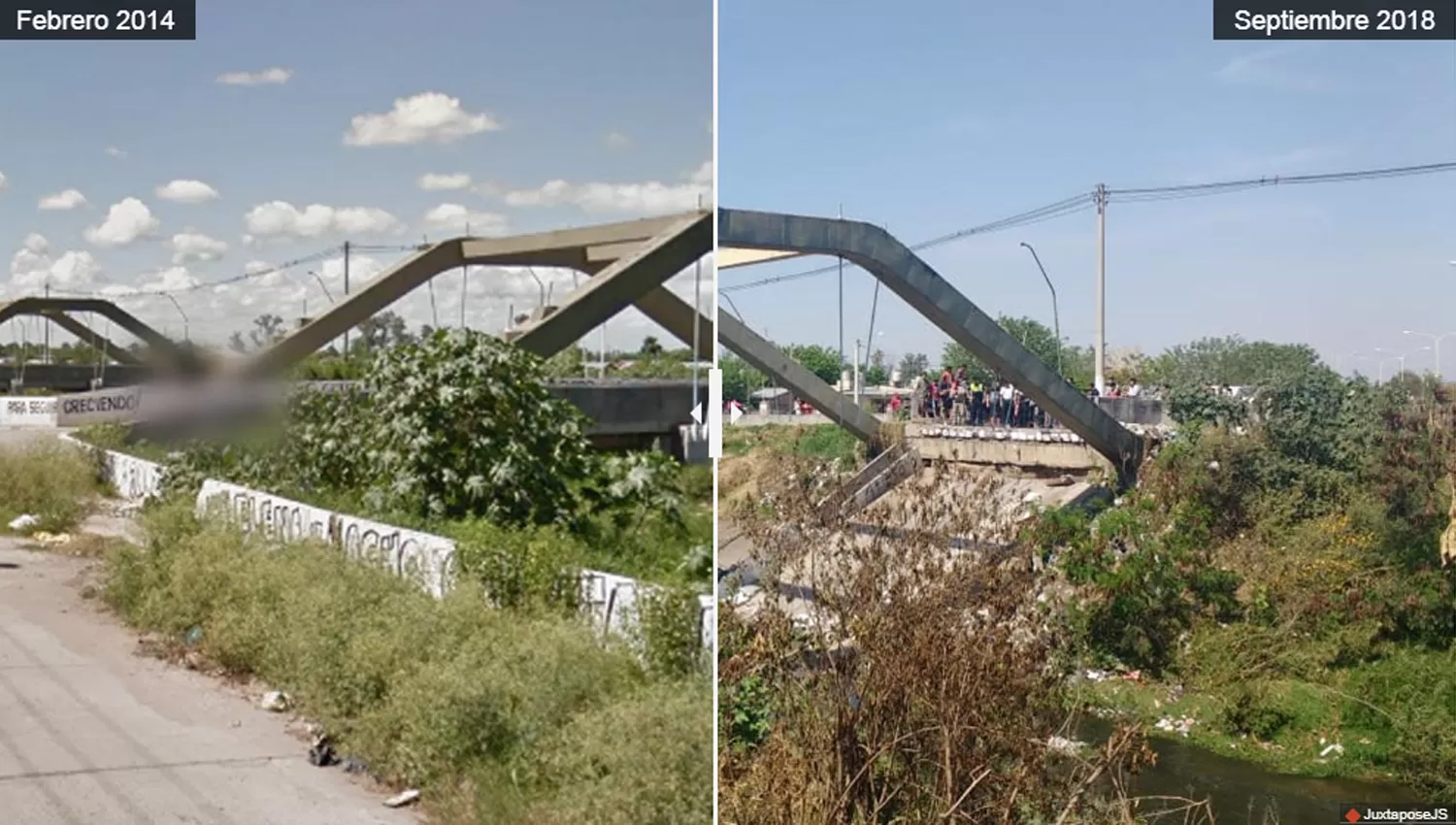 Interactivo: así se veía el puente de avenida Colón antes de la caída