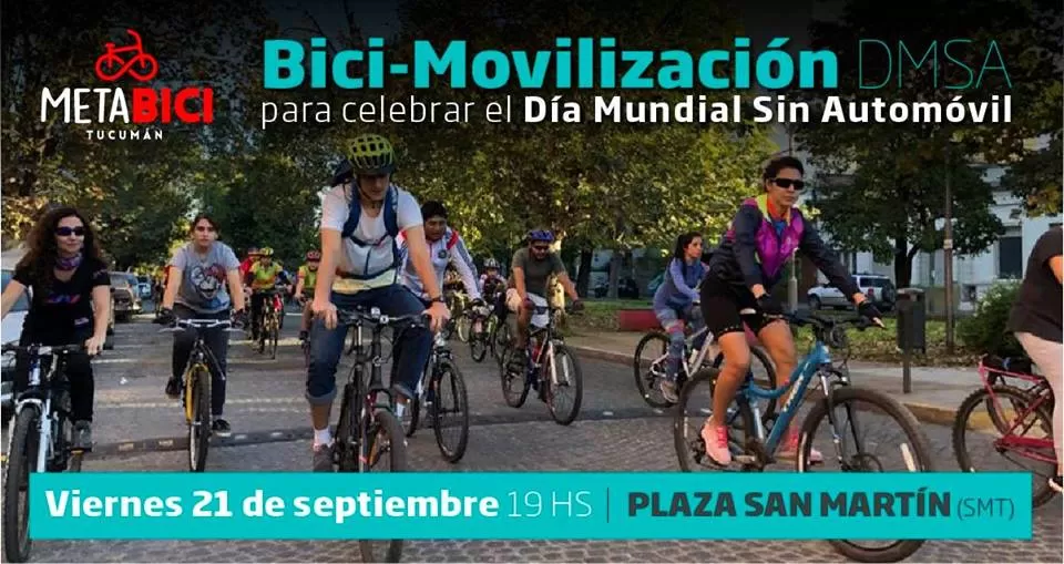 Para desalentar el uso de autos, organizan una bicicleteada céntrica