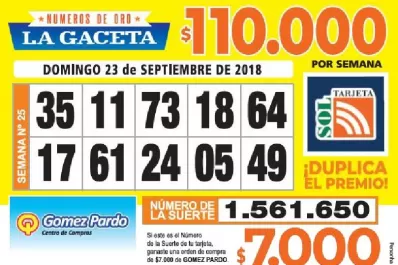 Los Números de Oro de LA GACETA