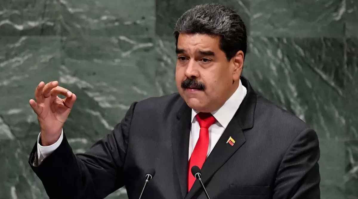 El presidente de Venezuela, Nicolás Maduro, durante su exposición anoche en la Asamblea General de la ONU.