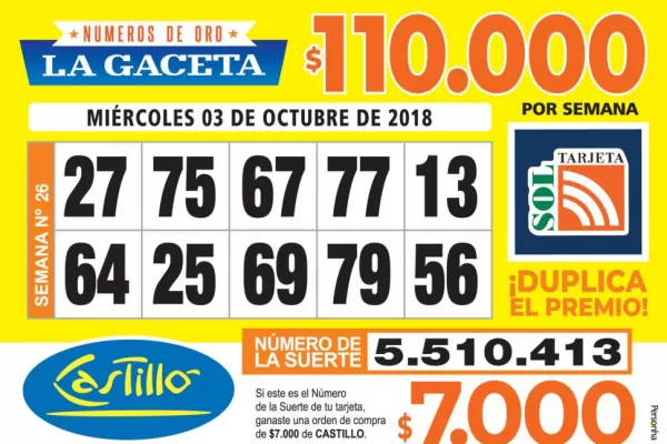 Los Números de Oro de LA GACETA