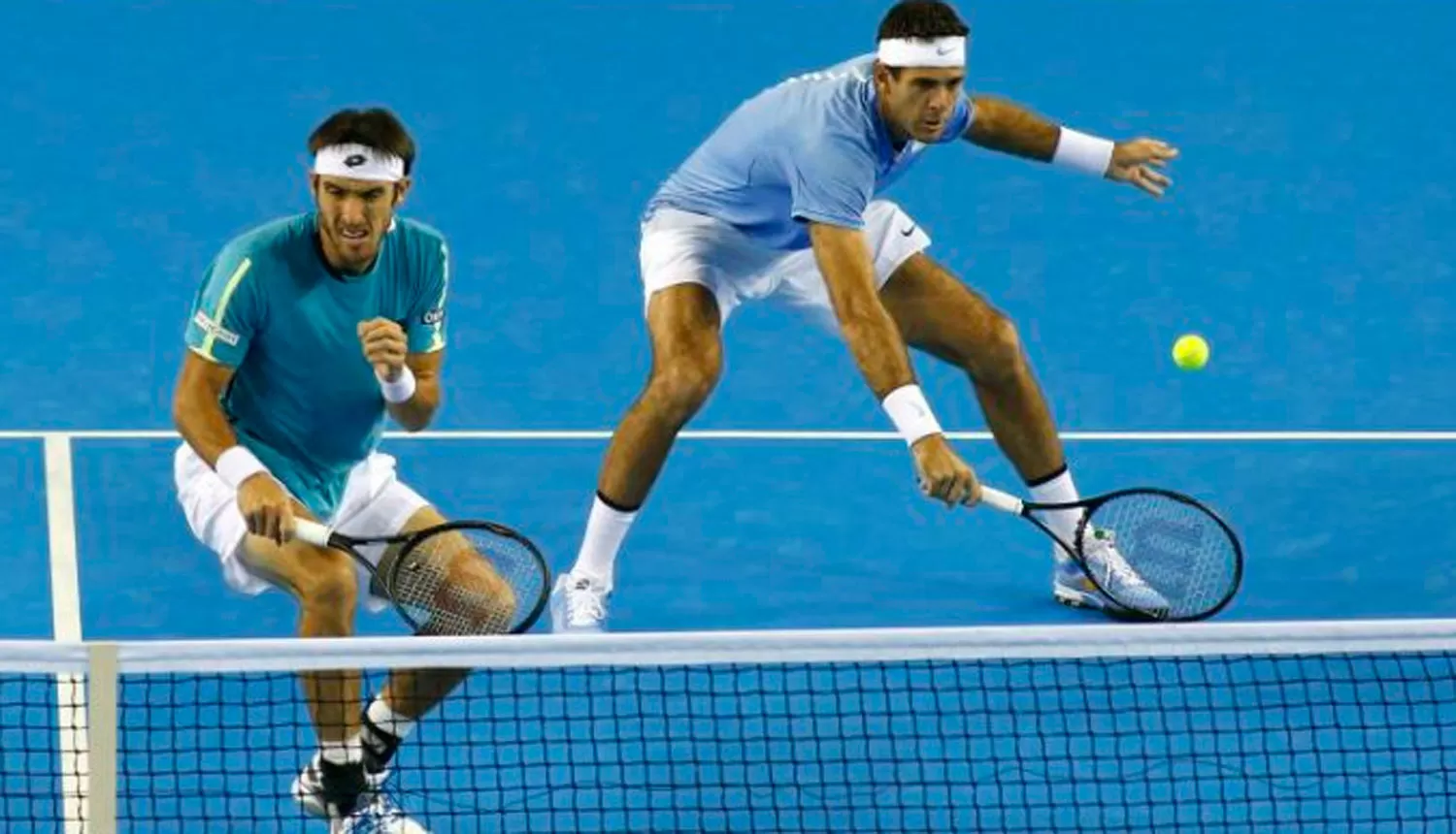 DEL POTRO Y MAYER. Quedaron eliminados en dobles, en China.