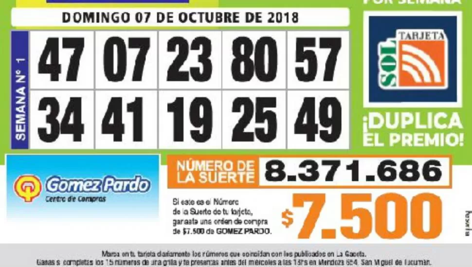 Los Números de Oro de LA GACETA