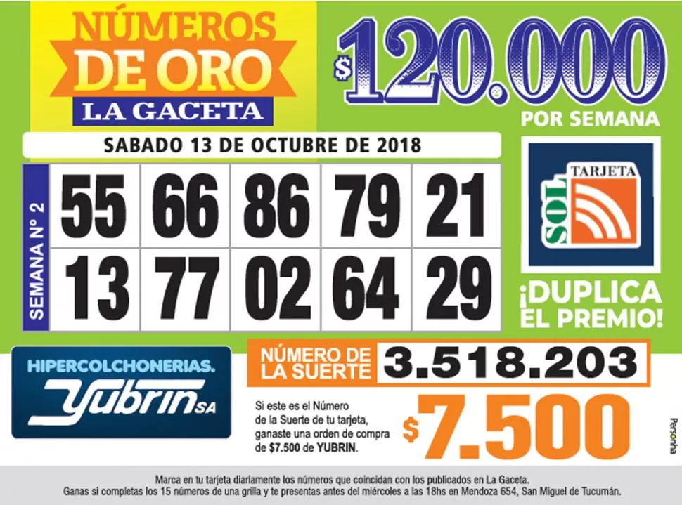 Los Números de Oro de LA GACETA