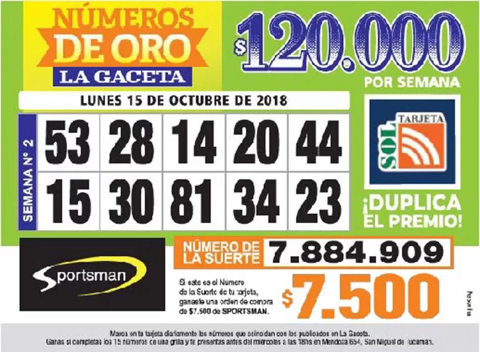 Los Números de Oro de LA GACETA