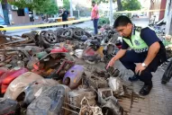 No pueden terminar de contar los elementos encontrados en el desarmadero