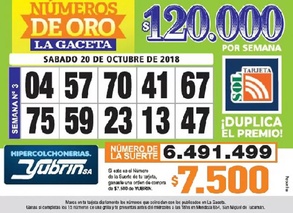 Los Números de Oro de LA GACETA