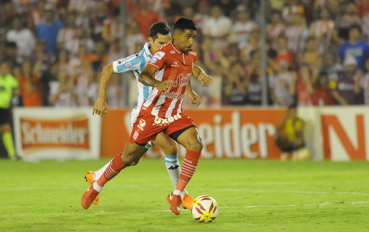 EN LA CIUDADELA. San Martín venció a Racing con el aporte de Matías García.