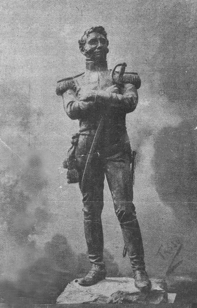 MANUEL DORREGO. El fusilado de 1829, en un yeso ejecutado por el escultor Torcuato Tasso. 