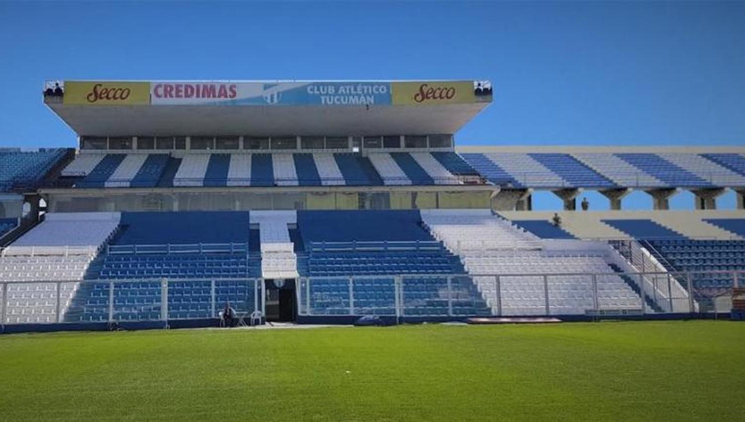 NUEVA TRIBUNA. Desde Tensolite enviaron fotos intervenidas con lo que sería el final de la obra: a la derecha se ubican las nuevas plateas que dejarían todo el sector de calle 25 de mayo con una doble bandeja.