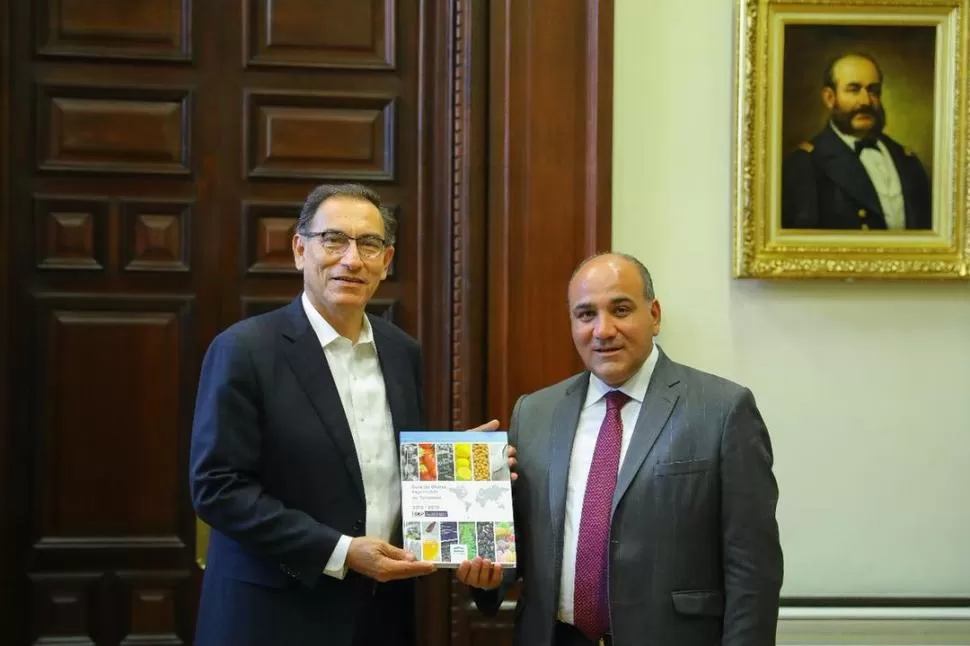 VÍNCULOS. El presidente de Perú, Martín Vizcarra junto a Juan Manzur. twitetr @JuanManzurOK